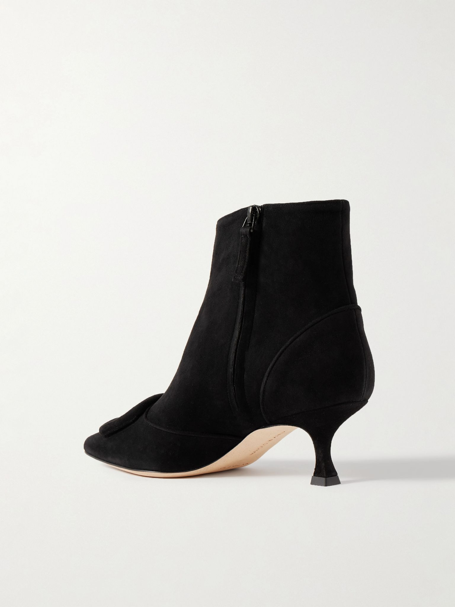 Baylow 50 buckled suede ankle boots Black - 3