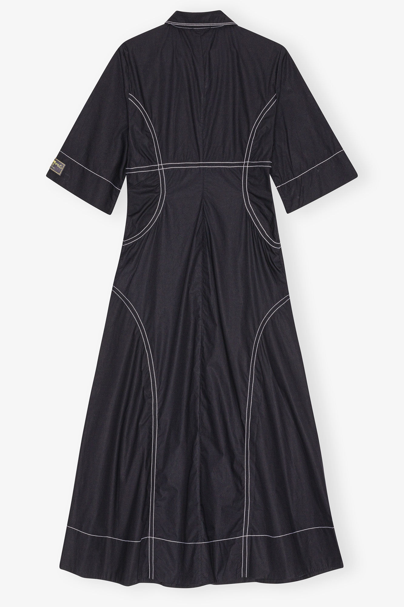 BLACK COTTON POPLIN SHIRT DRESS - 7