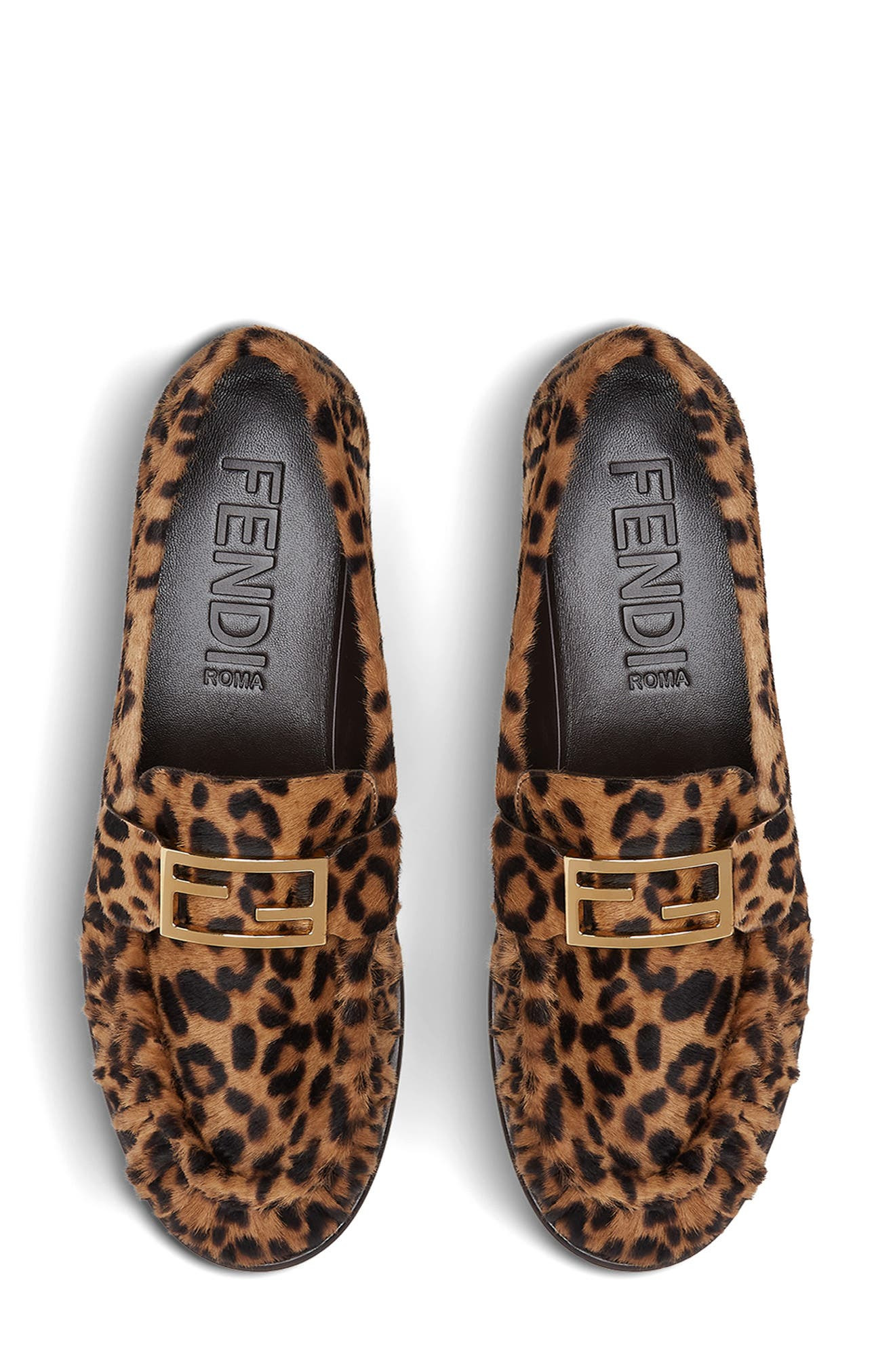 Fendi Baguette Genuine Calf Hair Loafer in Marrone Brown Print Calf Hair at Nordstrom - 3