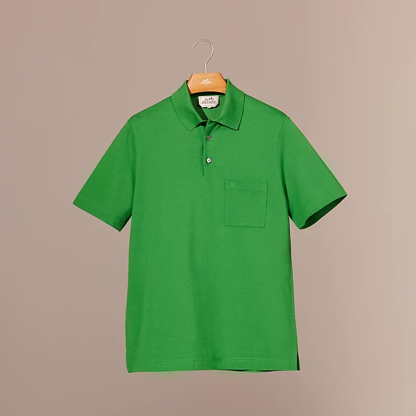 H embroidered buttoned polo shirt - 4