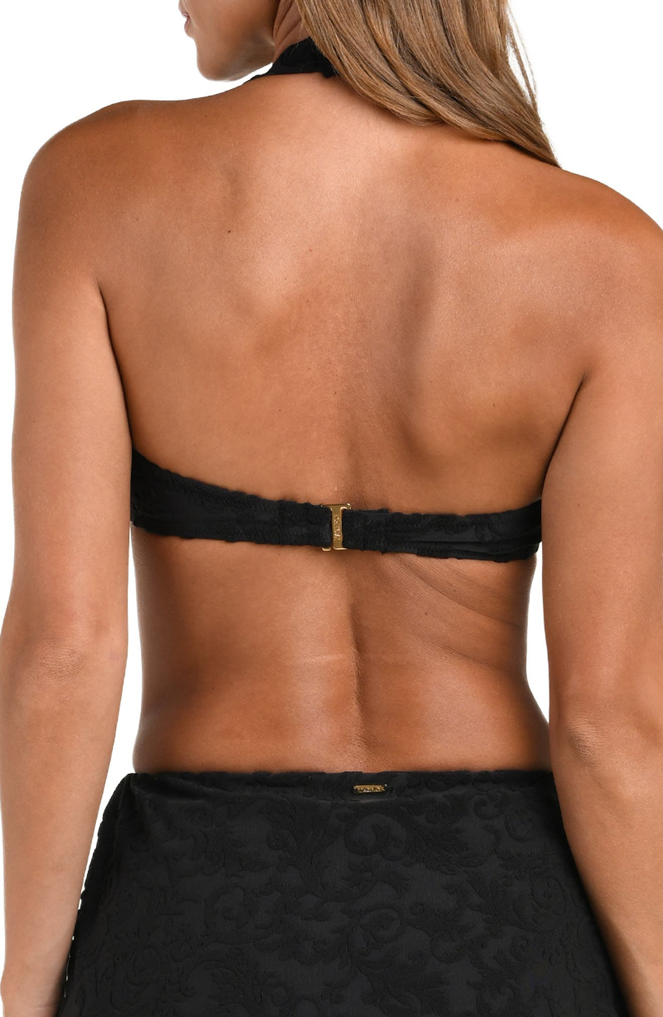 L'AGENCE Sally Ornate Terry Bikini Top in Black at Nordstrom - 2