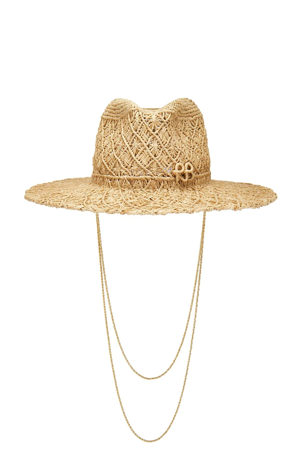 Cut Out Double Chain Strap Fedora Hat - 1