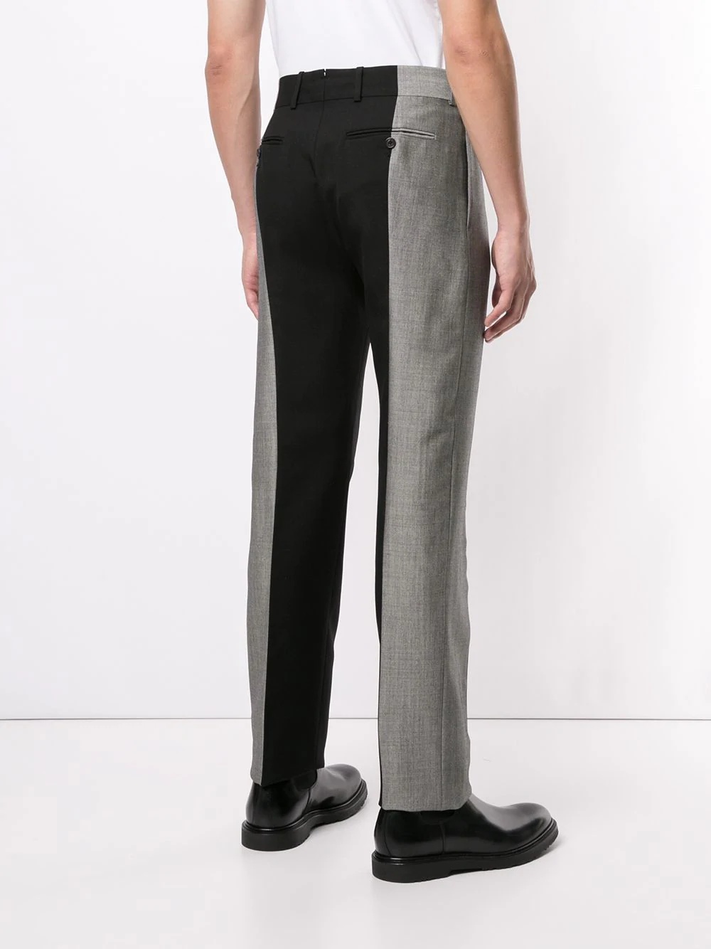 two-tone wool tailored trousers - 4