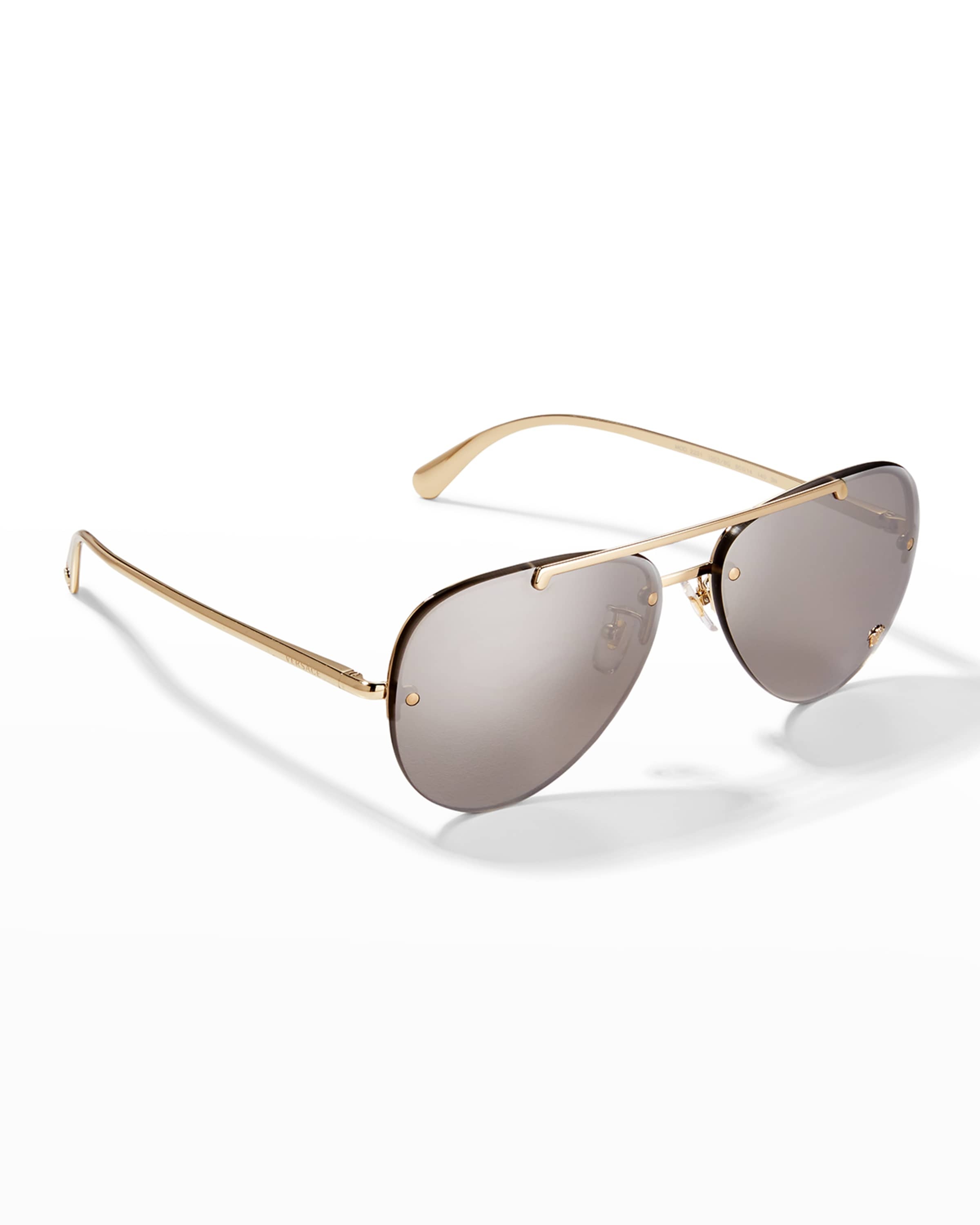 Men's Rimless Metal Aviator Sunglasses - 1