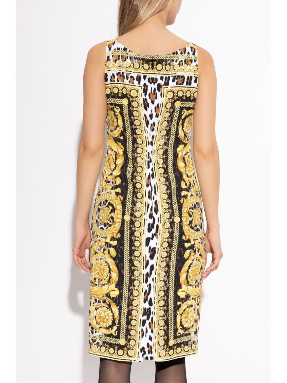 Barocco print midi dress - 4