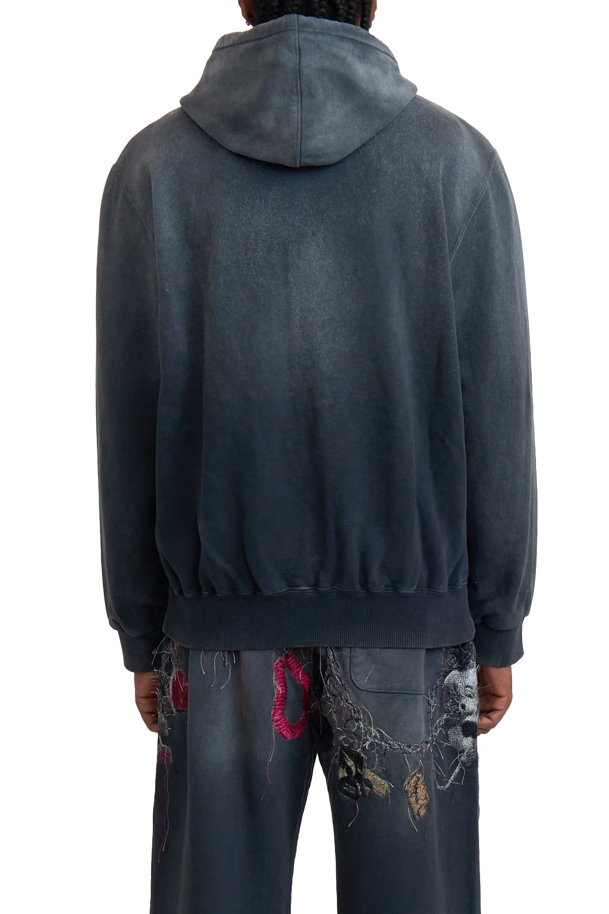 Doublet Embroidered Chain Zip-Up Hoodie Black - 4