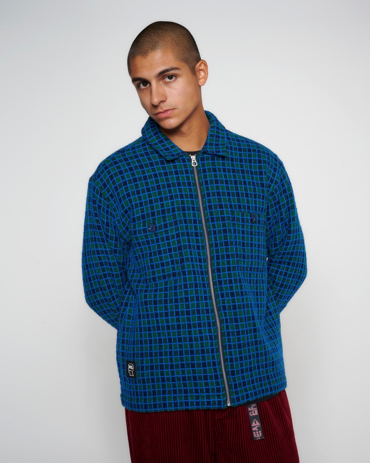 Check Mate Flannel Zip Shirt - Navy - 6
