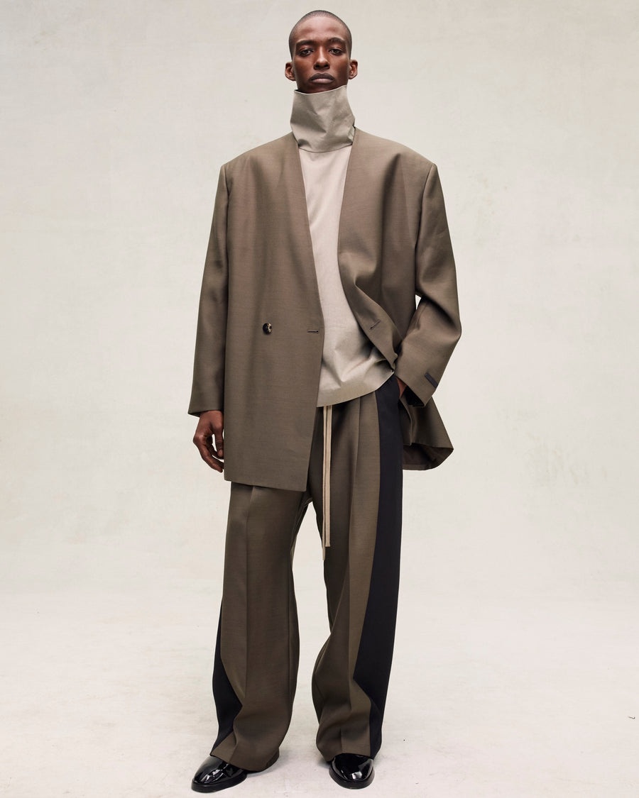 Wool Silk Side Stripe Pants - 4