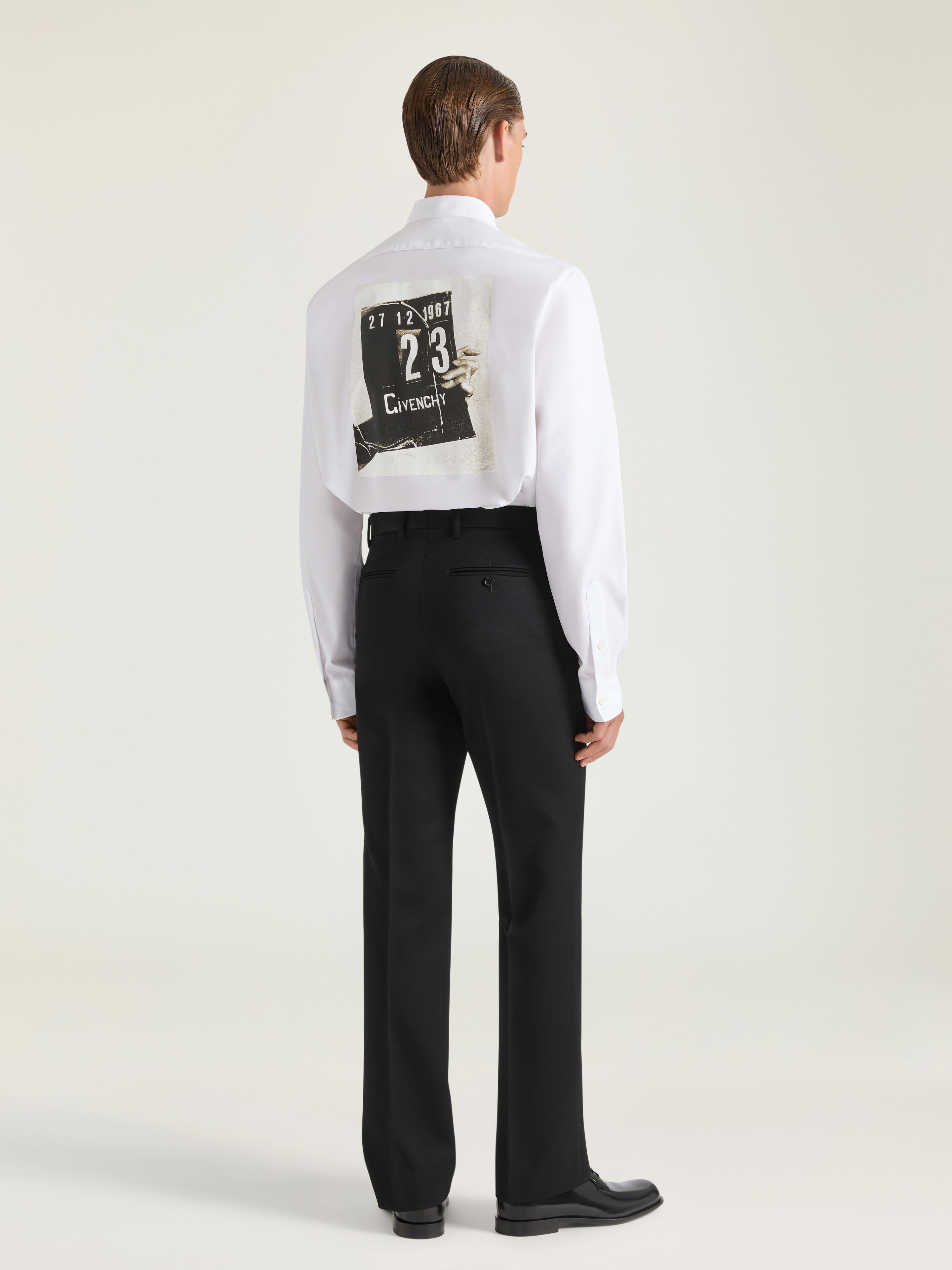 SHIRT IN POPLIN WITH CLAPPERBOARD PRINT - 3