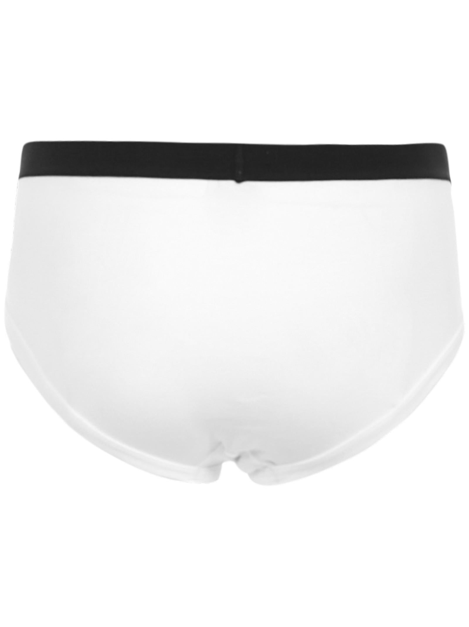White stretch cotton briefs with black elastic waistband and Tom Ford jacquard logo. - 2