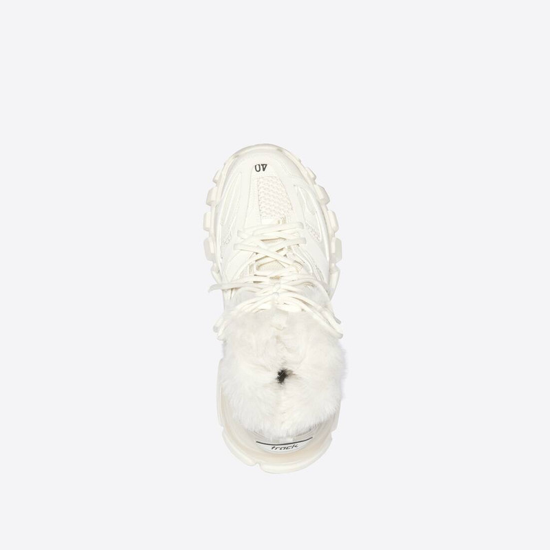 여자의 트랙 Hike Sneaker Fake 모피 베이지 5