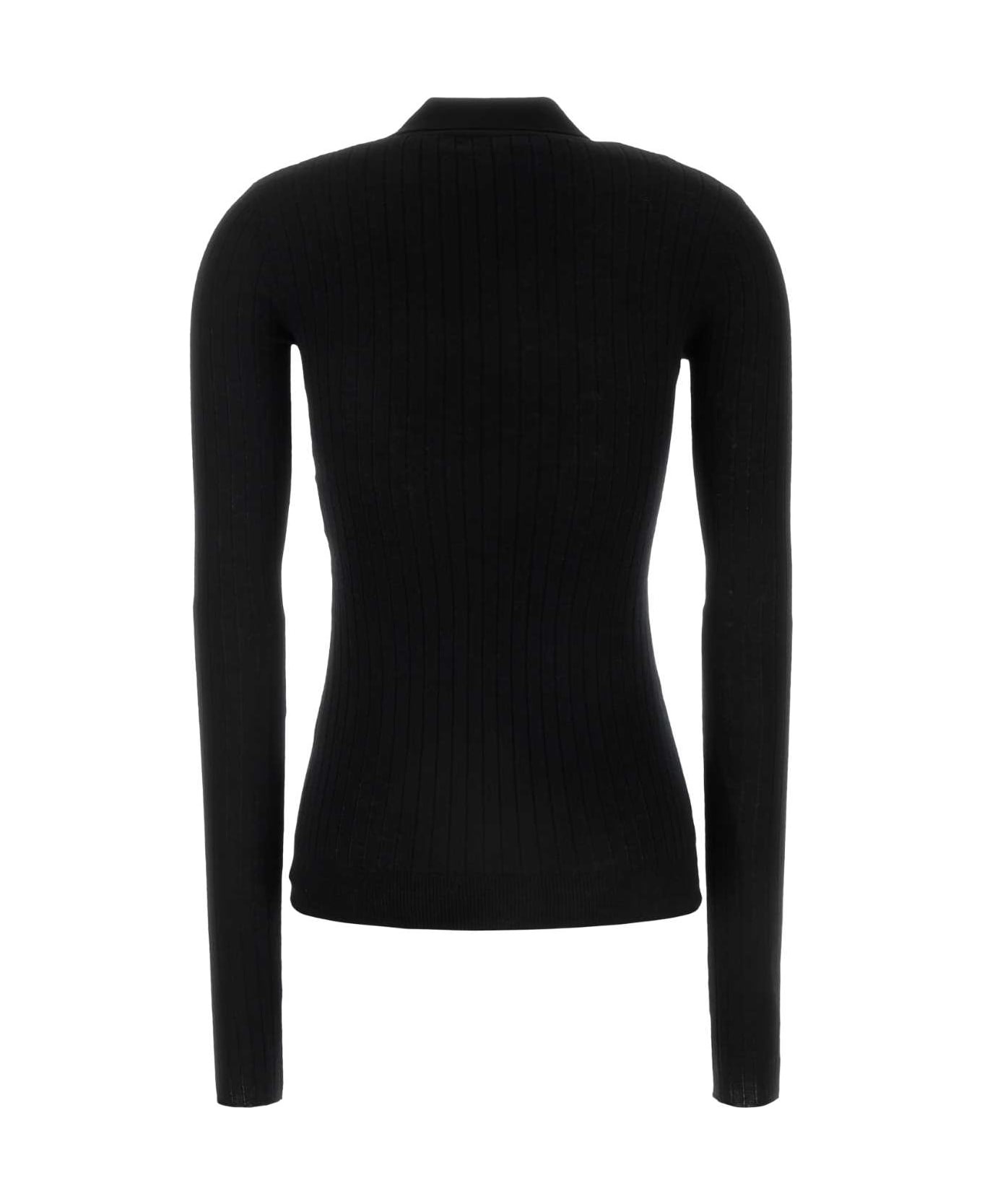 Black Cashmere Polo Shirt - 2