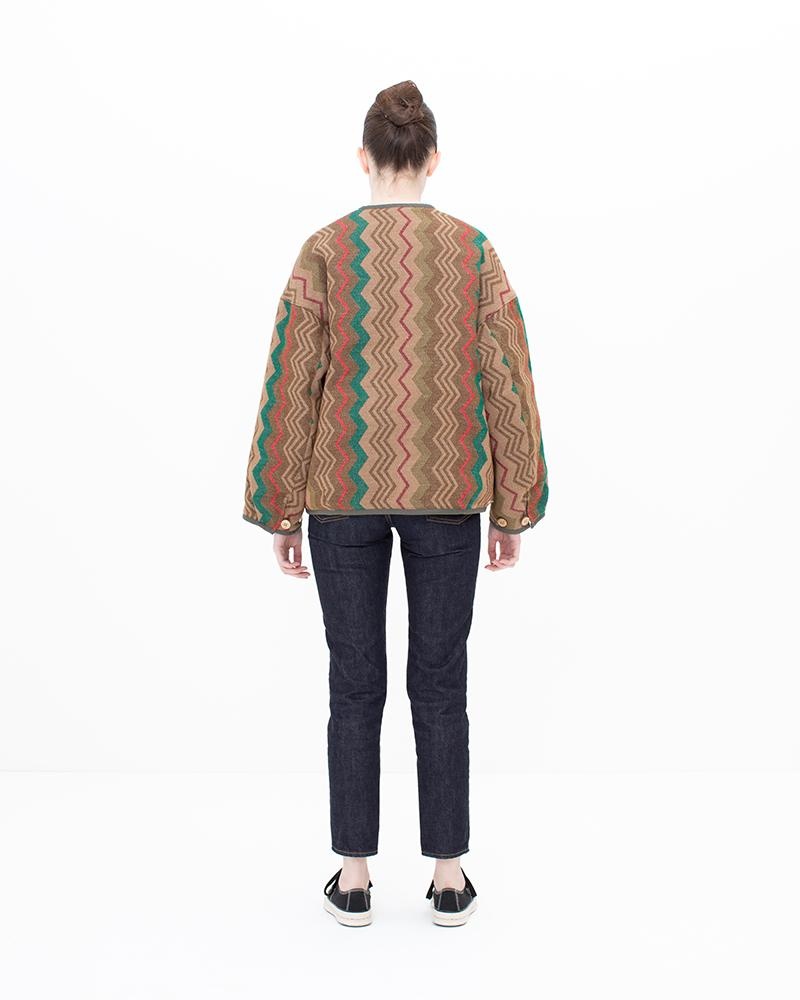 visvim LINER JKT (JACQUARD BLANKET) W BEIGE | REVERSIBLE