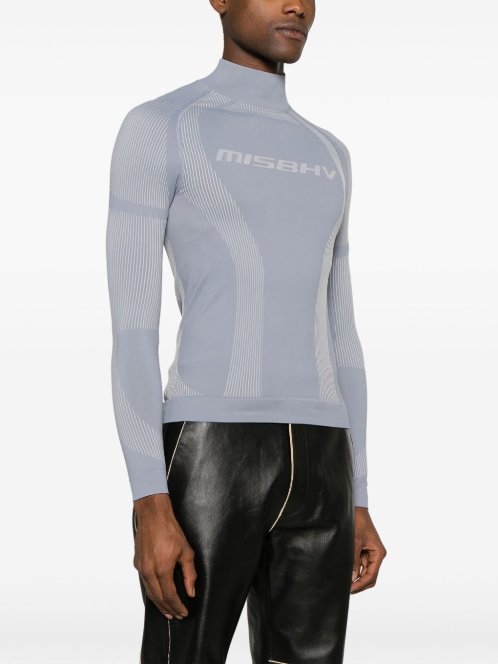 mock-neck long-sleeve top - 3