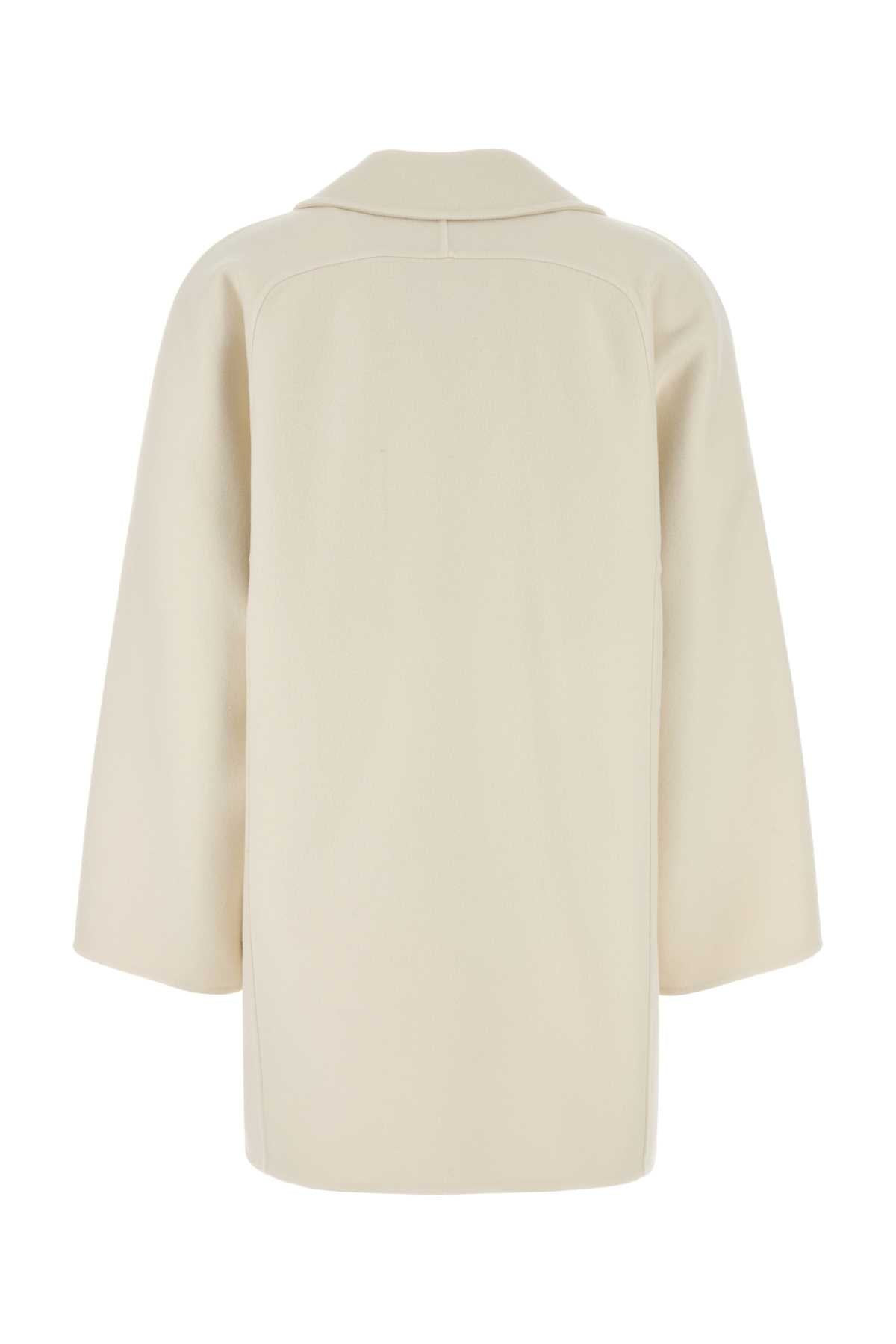 Max Mara Women Ivory Wool Blend Orma Coat - 2