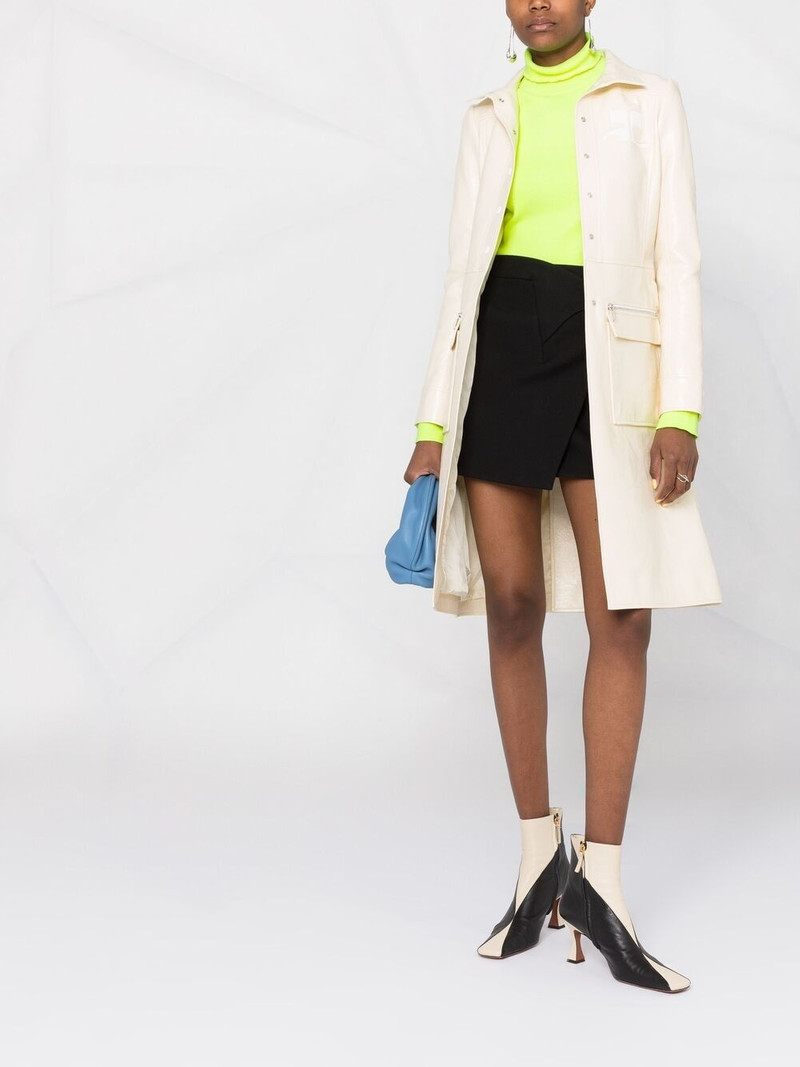 courrèges logo-appliqué vinyl trench coat outlook