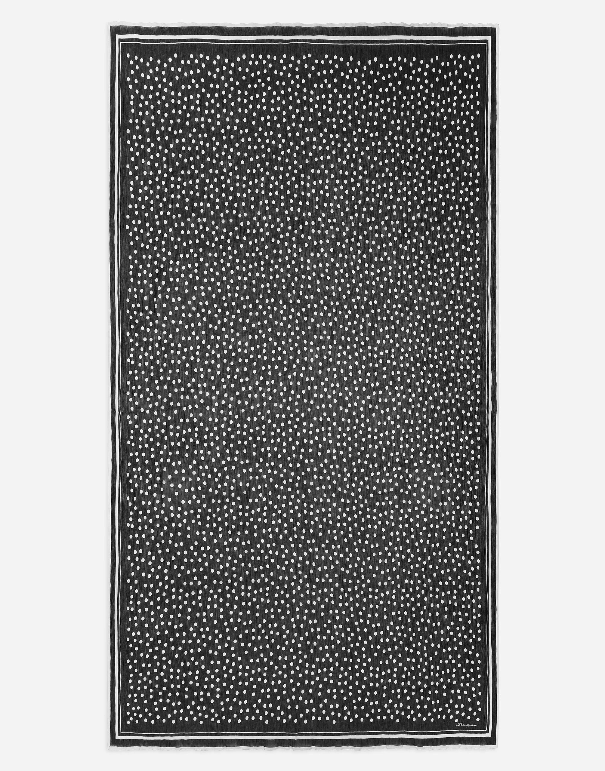 Polka-dot silk scarf (120x200) - 1
