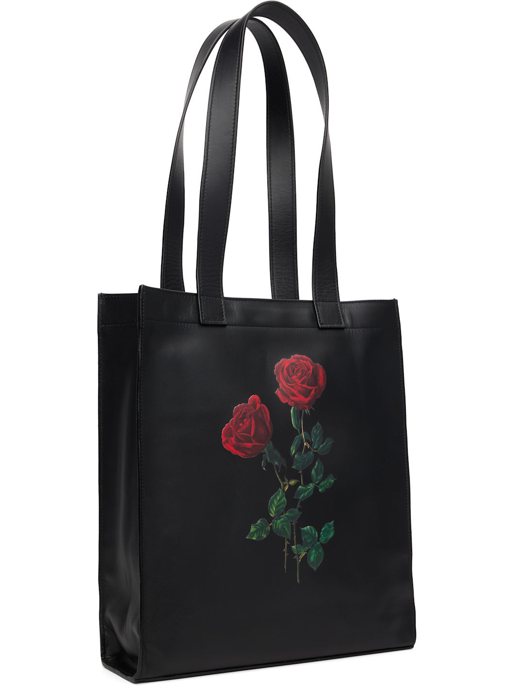 Black Rose Print Tote - 2