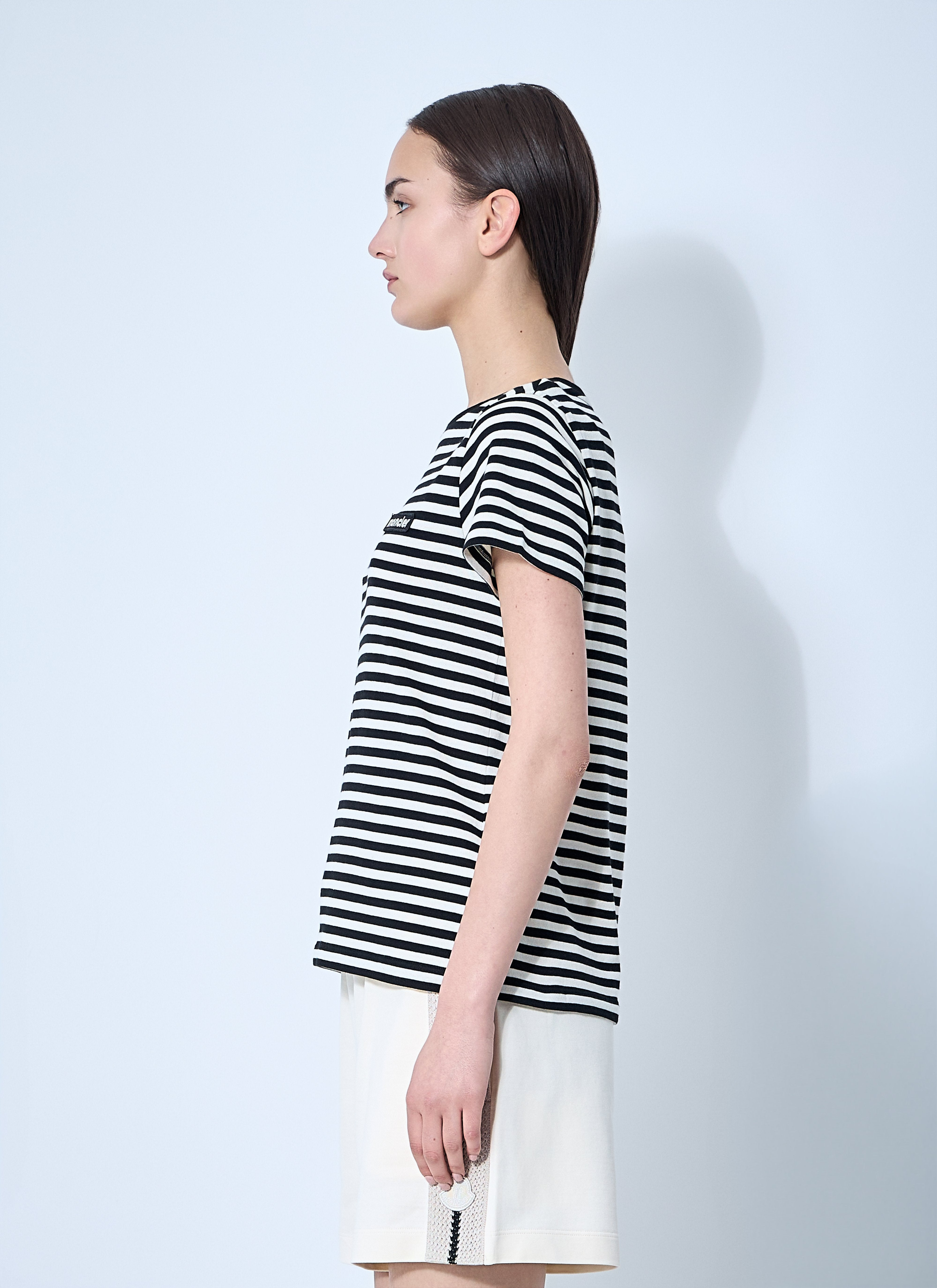 Moncler Women Striped Logo Motif T-Shirt - 3