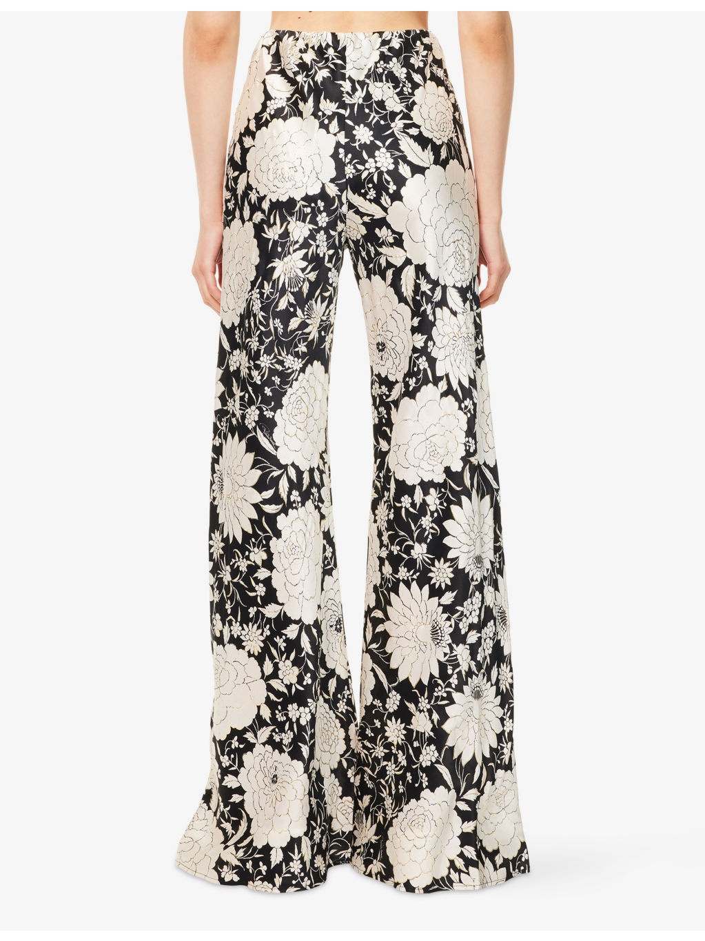 Floral Drawstring Silk Trousers - 4