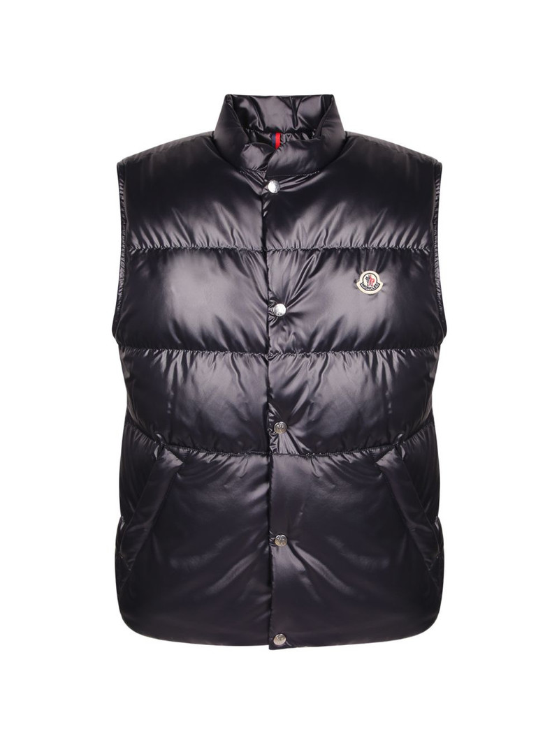 logo-applique quilted gilet 1