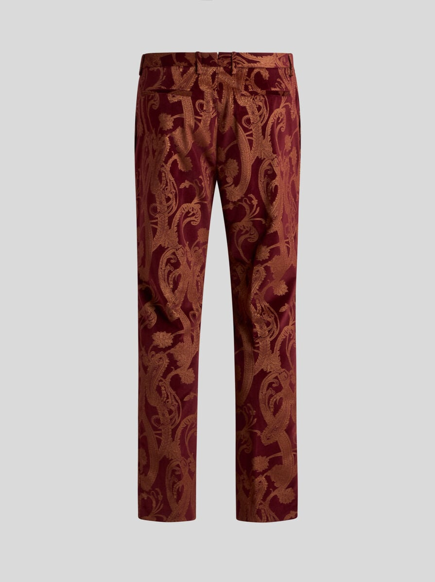 FLORAL PAISLEY COTTON EVENING TROUSERS - 6
