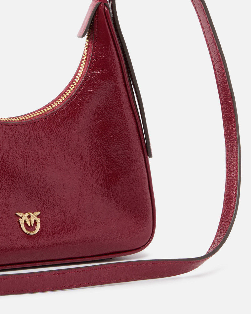 MISS PINKO MINI HOBO SHOULDER BAG IN SHINY LEATHER 3