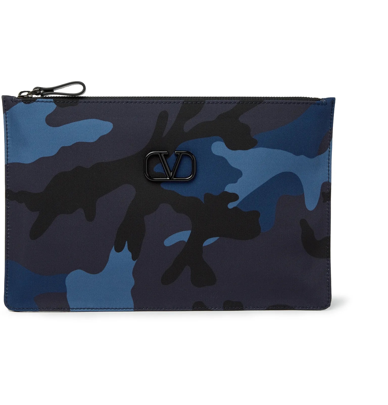 Valentino Garavani Logo-Appliquéd Camouflage-Print Canvas Pouch - 1