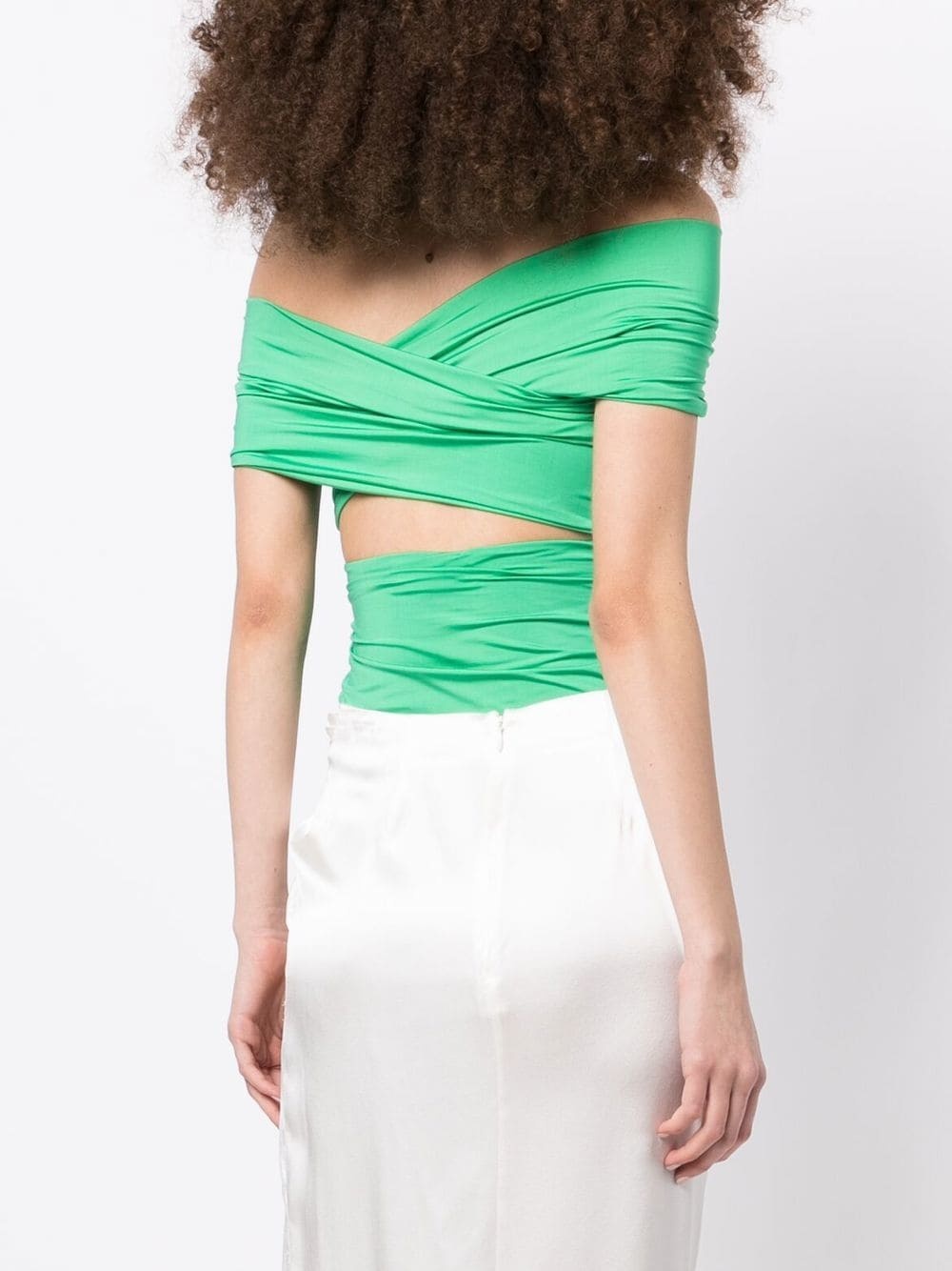 draped off-shoulder bodysuit - 4