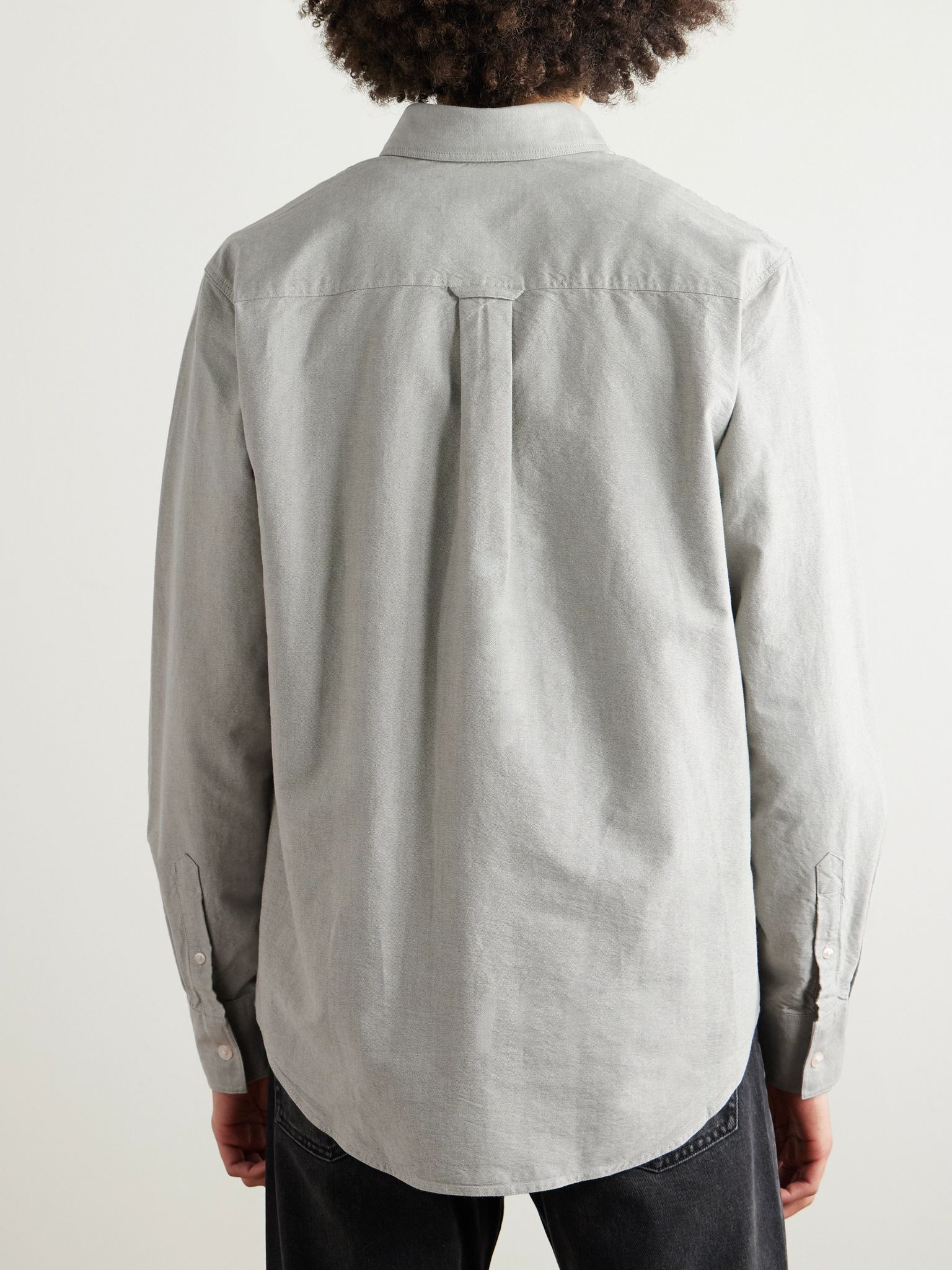 Colby 5910 Button-Down Collar Logo-Embroidered Organic Cotton Shirt Green - 3