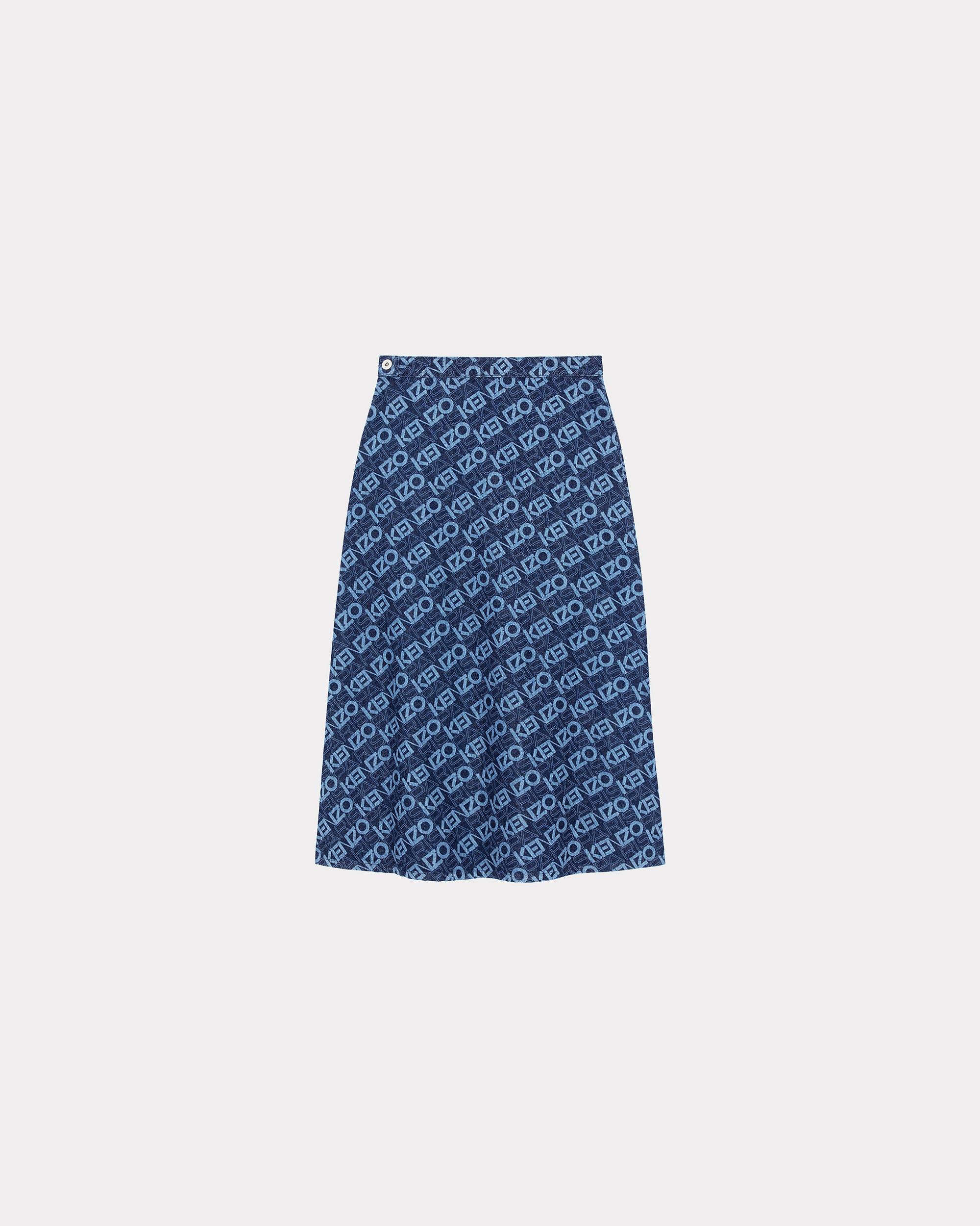 Monogram long denim skirt - 2