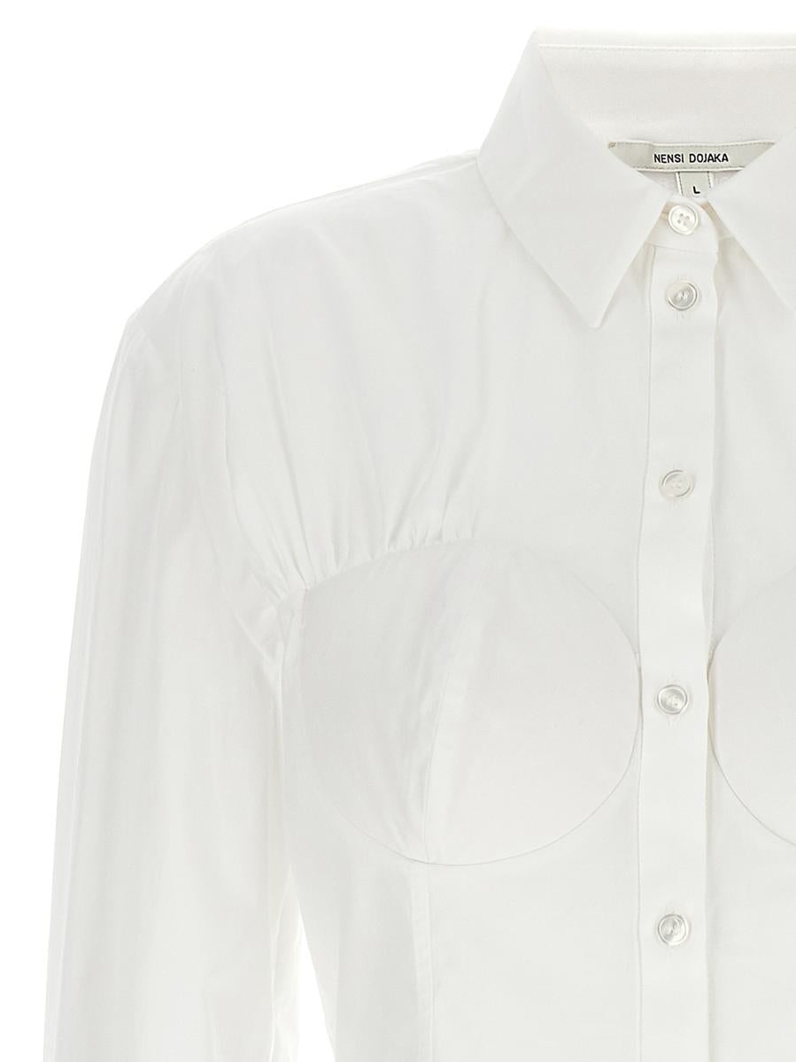 Tシャツ・カットソー Nensi Dojaka FW24 'Hybrid' shirt (NDAW24SHT031 WHITE) NENSI DOJAKA Nensi Dojaka 'Hybrid' Shirt | baltini | REVERSIBLE