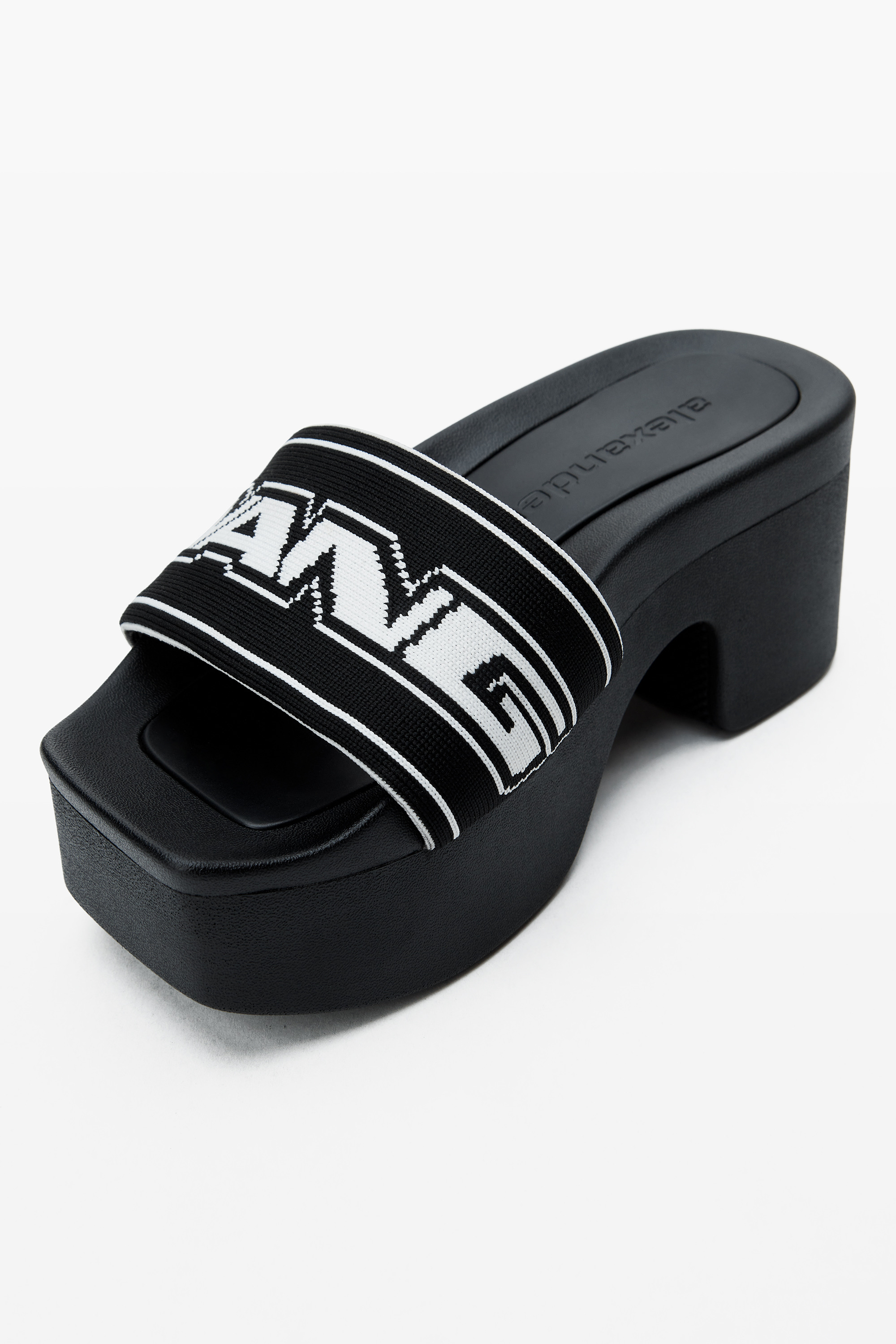 black logo platform sandals - 2