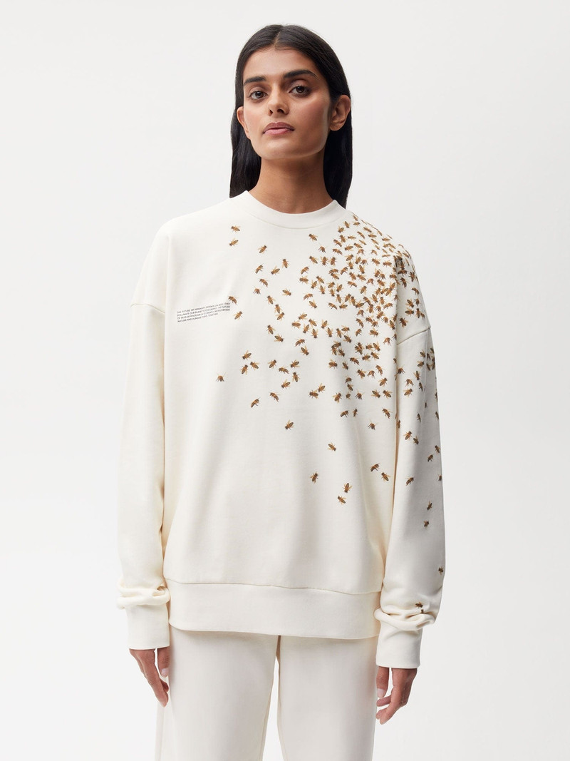 PANGAIA Womens Bee The Change Sweatshirt - Undyed outlook