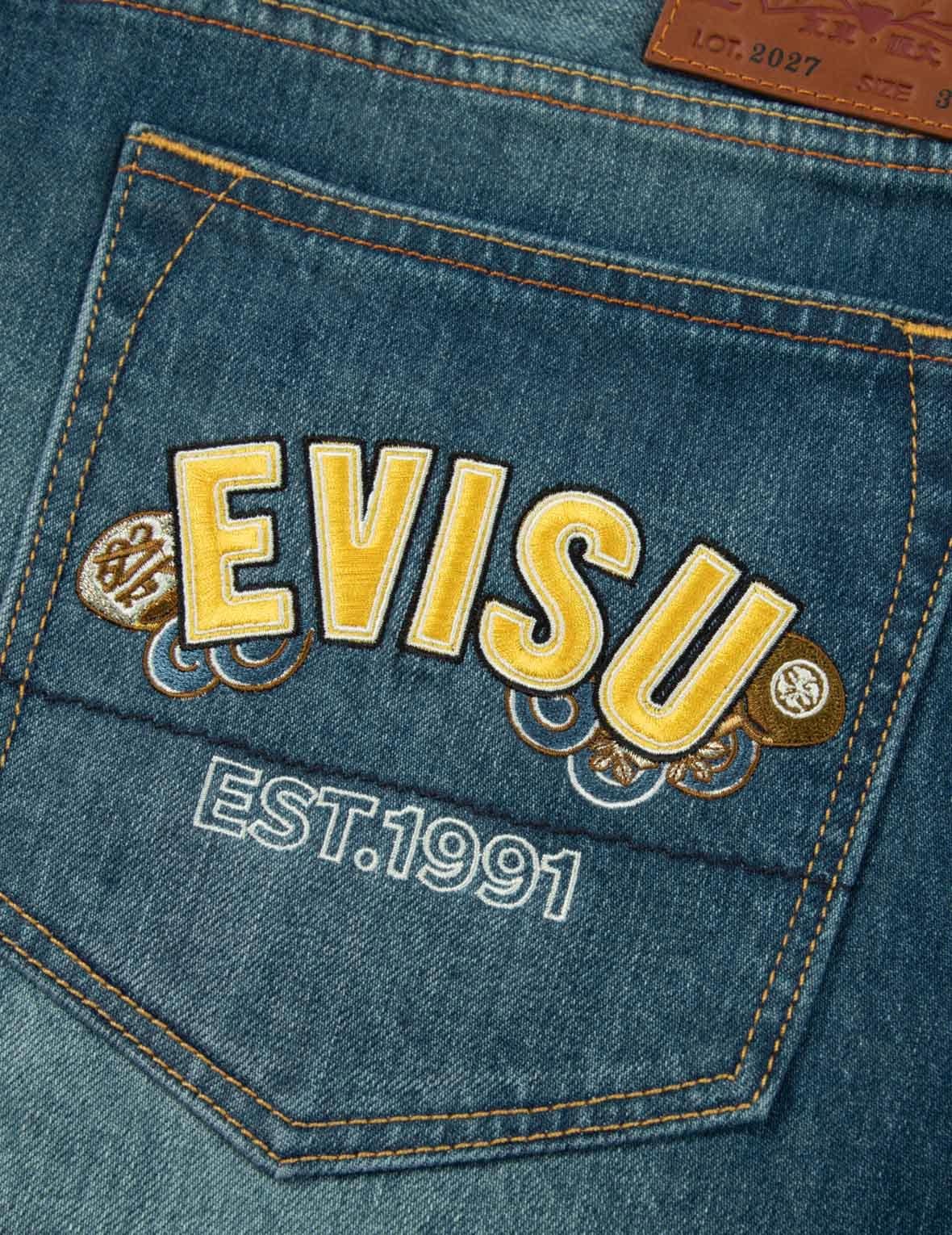 Taiko Daruma Print Cropped-Fit Jeans #2027 - 10