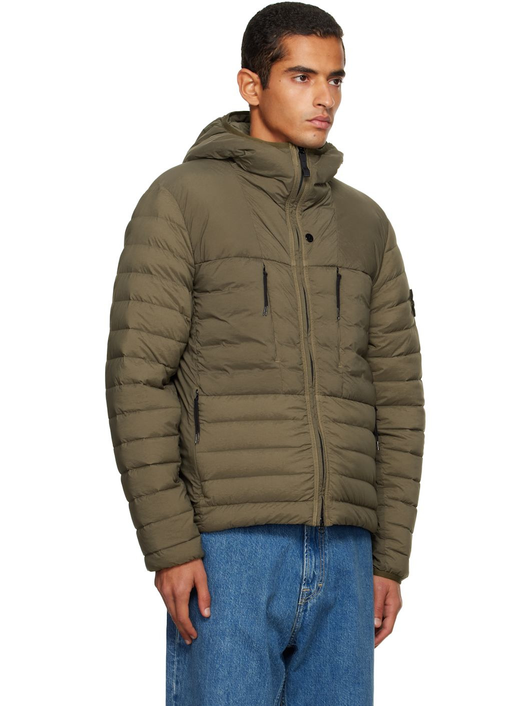 Khaki 4100020 Seamless Tunnel Nylon Down-TC Jacket - 2