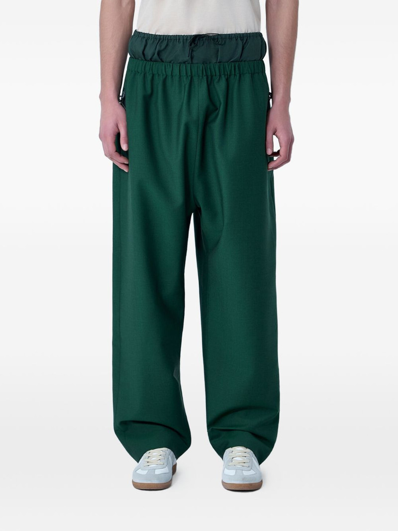 elasticated-waist wide-leg trousers 1