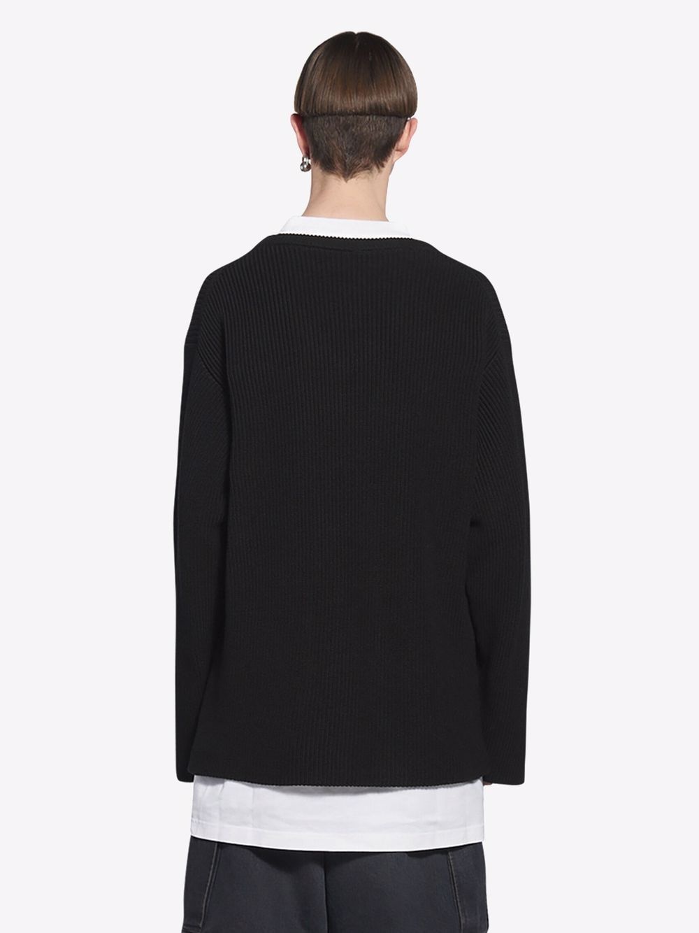 layered V-neck jumper - 4