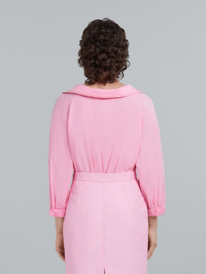 SQUARE-NECK TOP IN PINK BIO POPLIN - 3