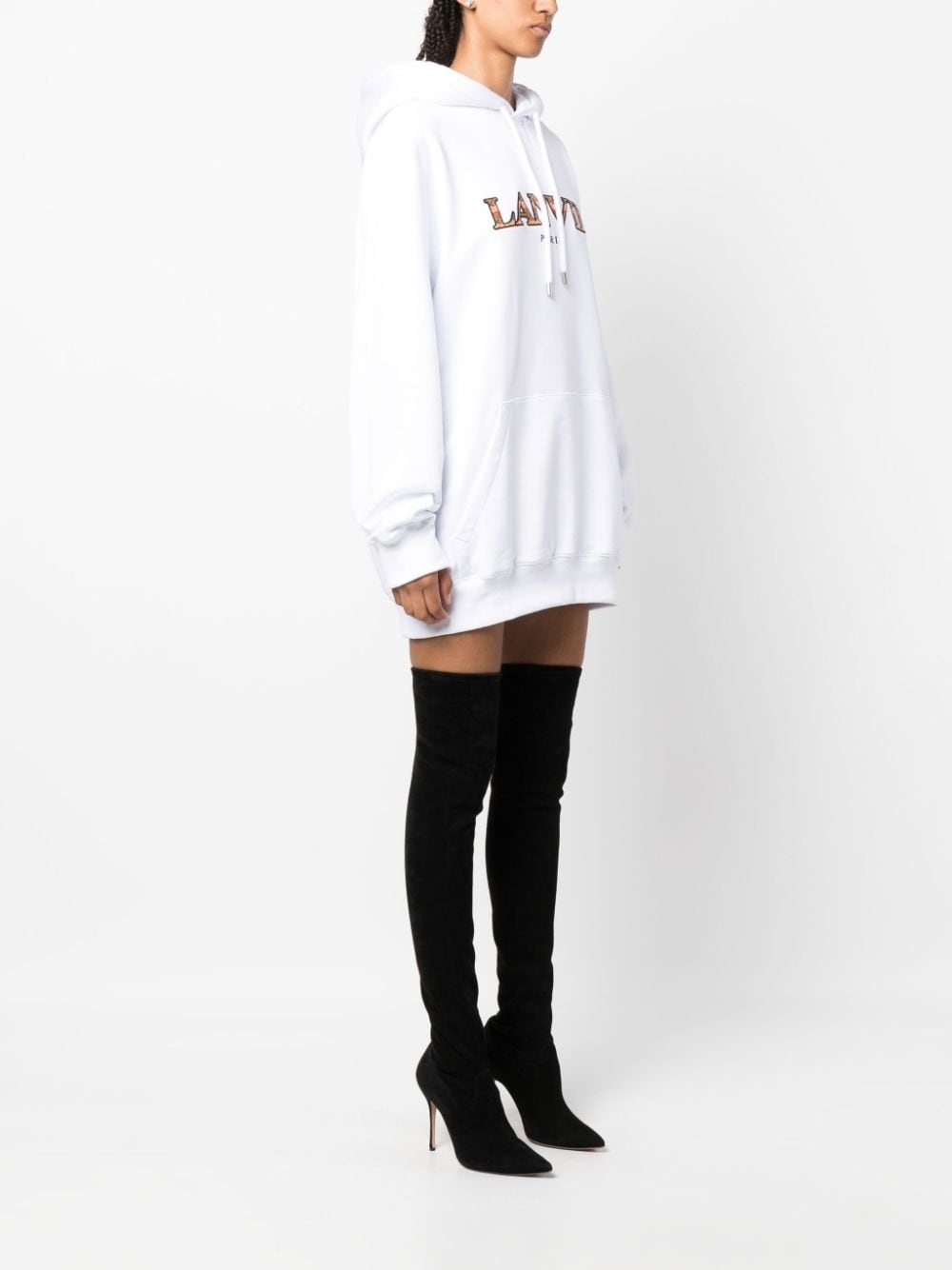 logo-embroidered hoodie - 3