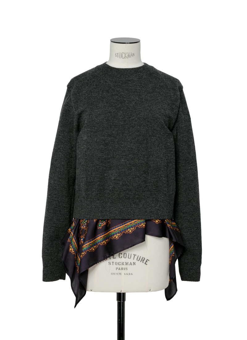 Paisley Print x Wool Knit Pullover 1