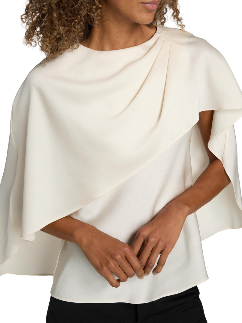 Women's Eliora Satin Cape Blouse - Cream 6