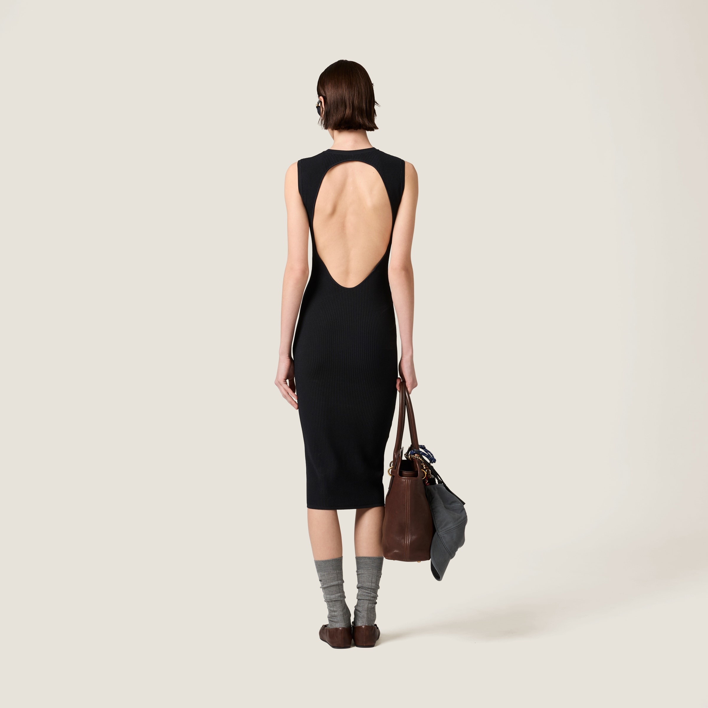 Viscose round-neck dress - 3