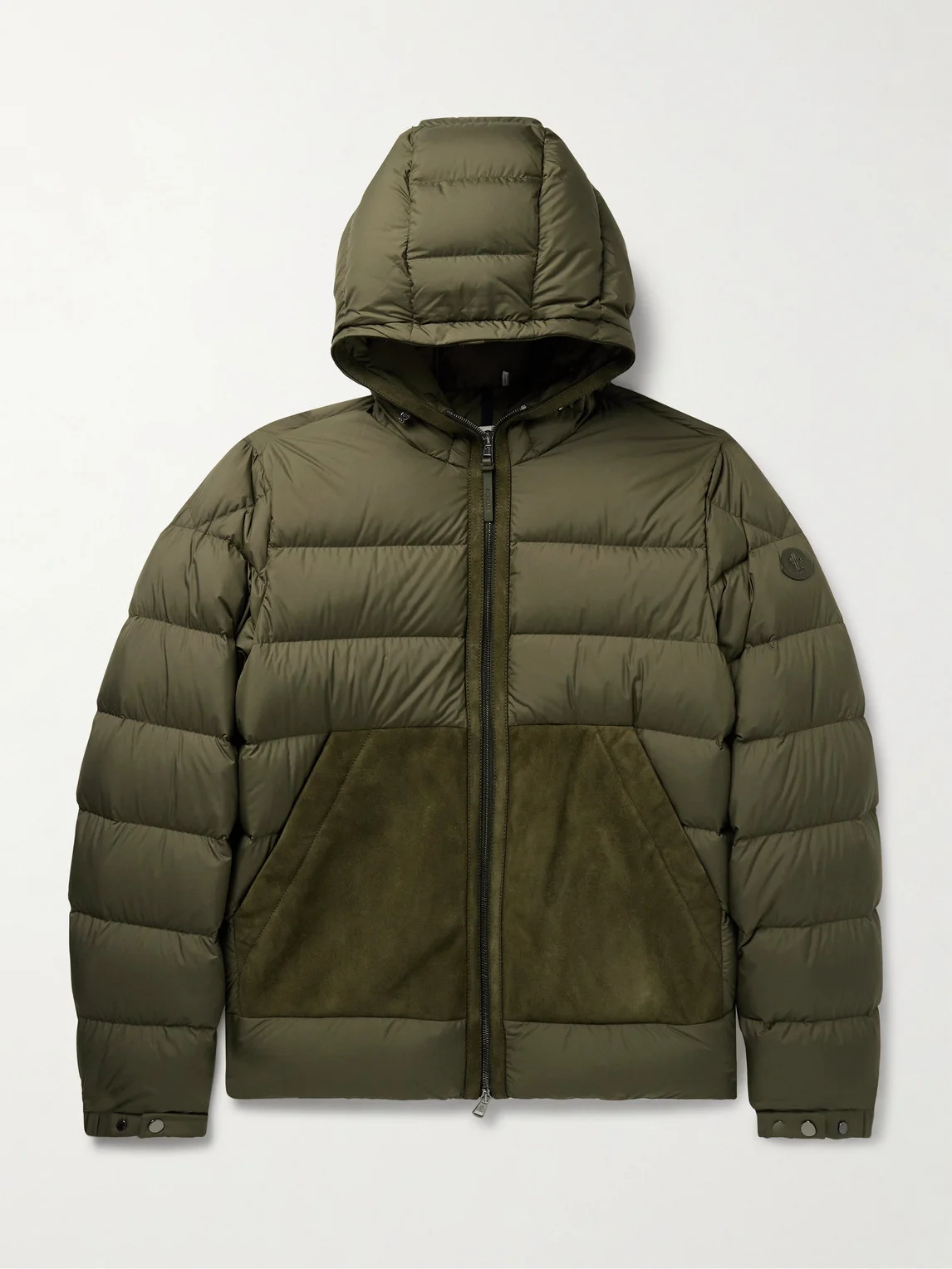 Tuffes Slim-Fit Suede-Trimmed Quilted Shell Down Hooded Jacket - 1