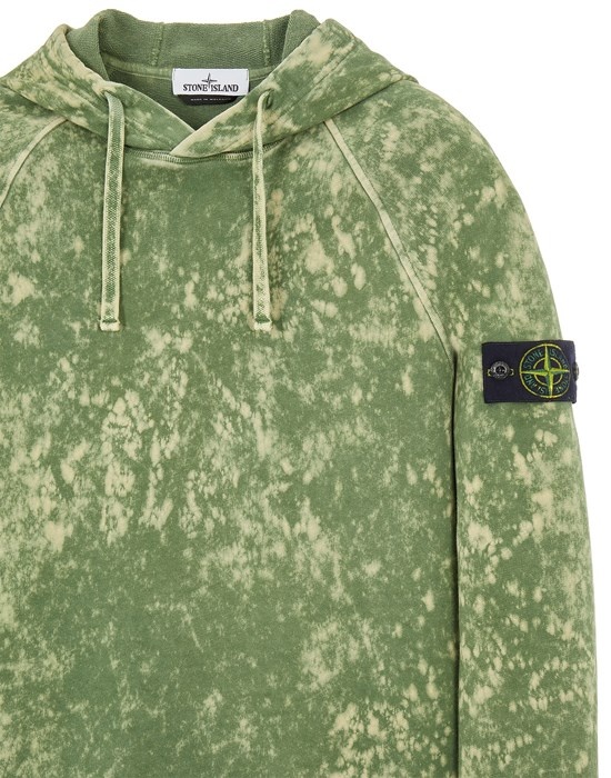 61338 COTTON FLEECE + OFF-DYE OVD TREATMENT_ GARMENT DYED OLIVE GREEN - 4