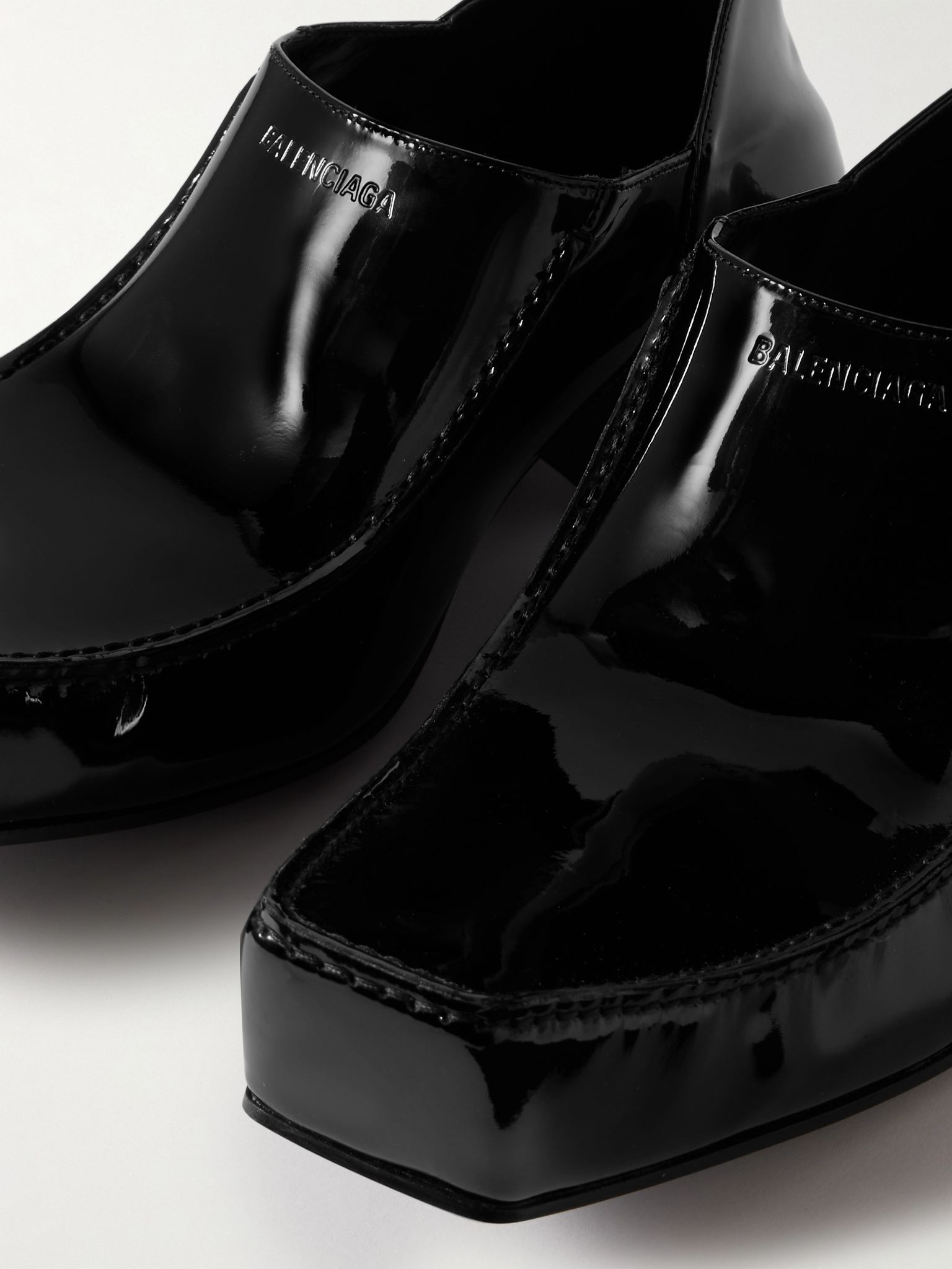 Romeo Collapsible-Heel Patent-Leather Loafers Black - 6