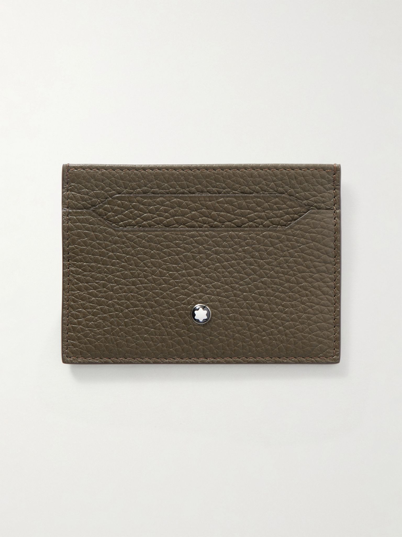 Full-Grain Leather Cardholder Army green - 1