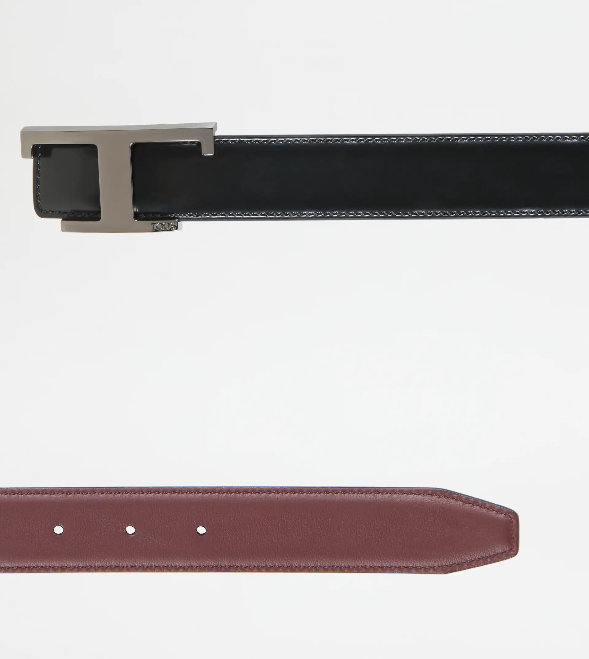 REVERSIBLE BELT IN LEATHER - BLACK, BROWN - 2