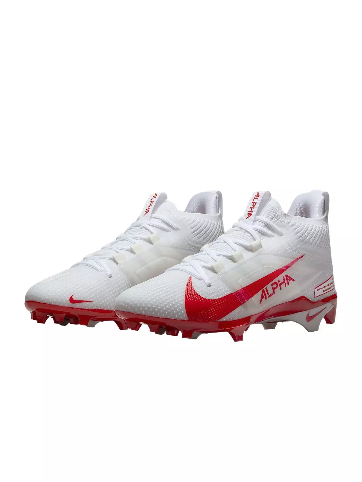 Alpha Menace 4 Elite "White/University Red/Photon Dust/University Red" Men's Football Cleat - 3