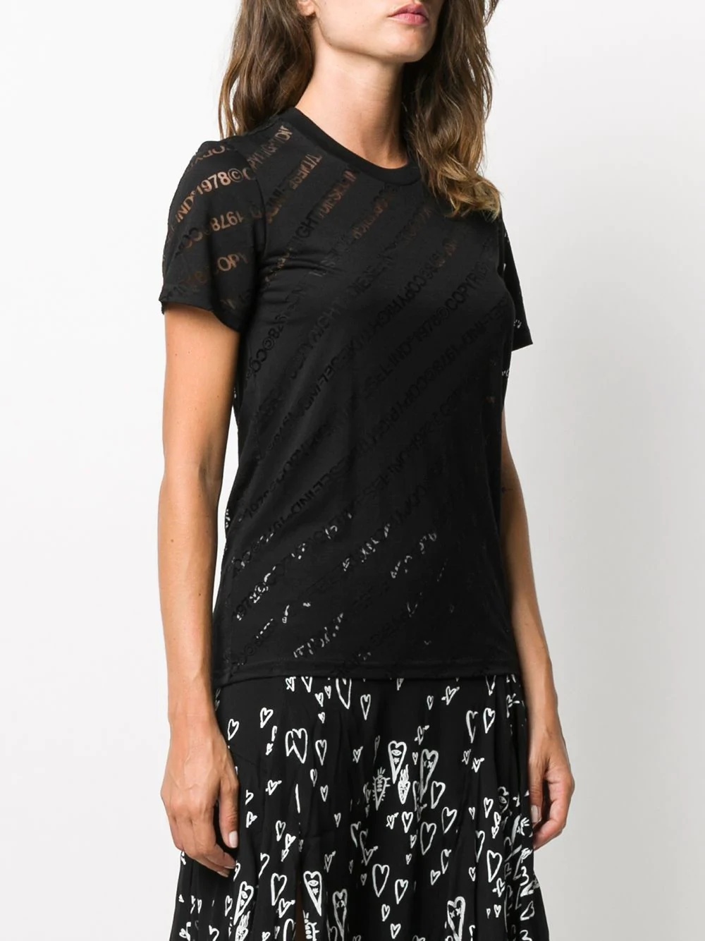 sheer-logo T-shirt - 3